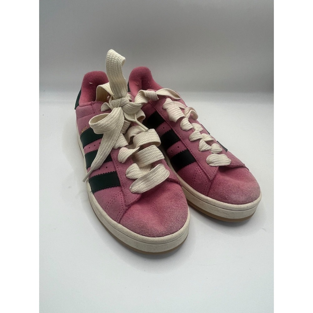 adidas Pink Suede Sneakers Women's US 8.5 Green 3 Stripes Gum Sole Casual Shoes